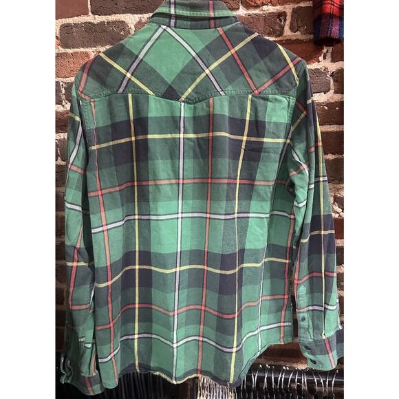 OP Ocean Pacific Vintage Plaid Flannel Shirt XL 90s K Cobain Surf Grunge Cotton - Picture 5 of 6